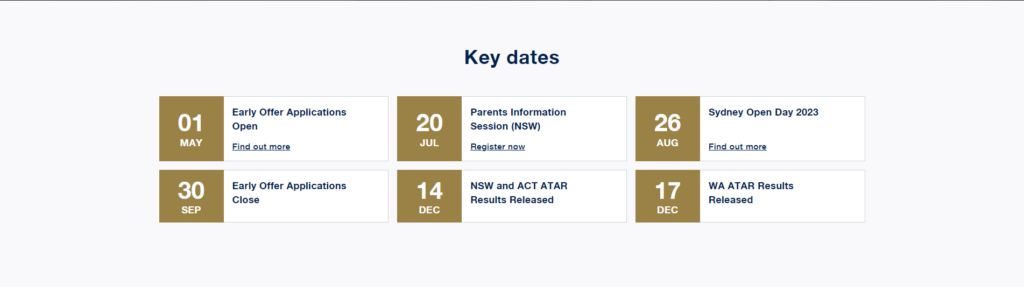 Key dates information